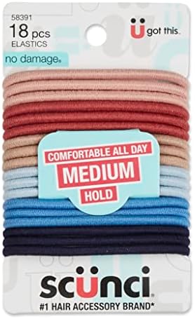 Scunci 18 piece Hair Elastics - Medium Hold