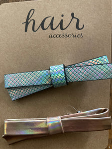 Scunci Blue & Pink "Bow" Barrettes