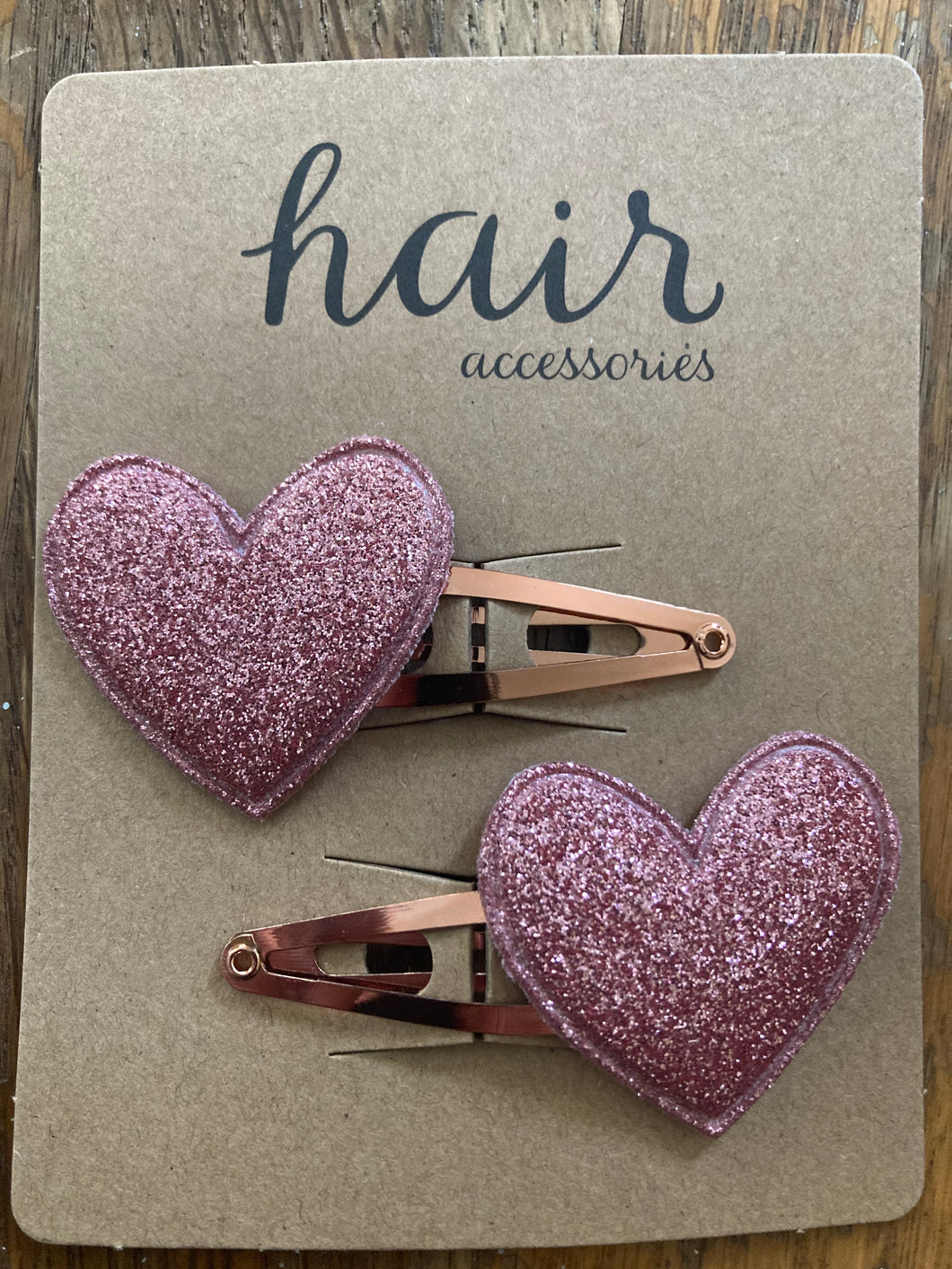 Scunci Pink Sparkle Heart Barrettes