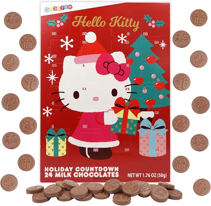 025 Hello Kitty Advent Calendar Countdown to Christmas Calendar w/ 24 Milk Chocolates