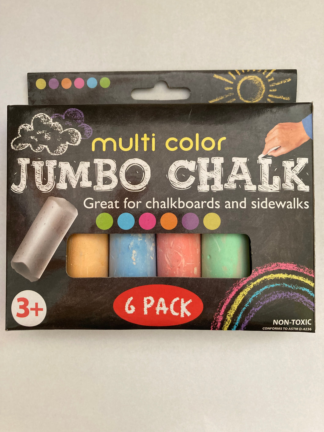 Jumbo Multi Color Sidewalk and Chalkboard Chalk