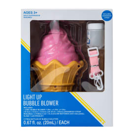 Pink Ice Cream Cone Bubble Blower Lights Up
