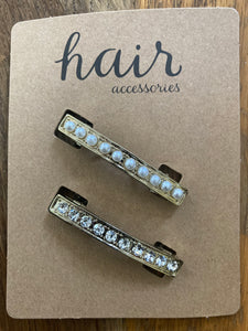 Scunci "Pearl" & "Rhinestone" Barrettes - pack of 2