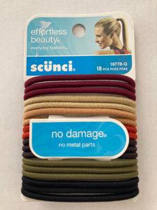 Scunci No Damage - No Metal Parts Multi Color Hair Ties Hair Elastics #16778-Q