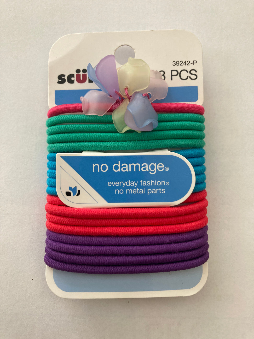 Scunci No Damage - No Metal Parts Multi Color Hair Ties Hair Elastics # 38242-P