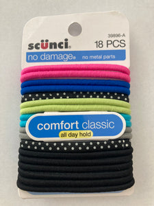 Scunci No Damage - No Metal Parts Multi Color Hair Ties Hair Elastics #39896-A