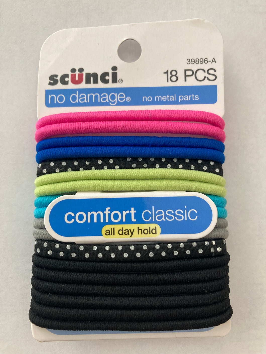 Scunci No Damage - No Metal Parts Multi Color Hair Ties Hair Elastics #39896-A