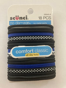 Scunci No Damage - No Metal Parts Black Hair Ties Hair Elastics #39946-A