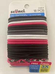Scunci No Damage - No Metal Parts Multi Color Hair Ties Hair Elastics #52826-P