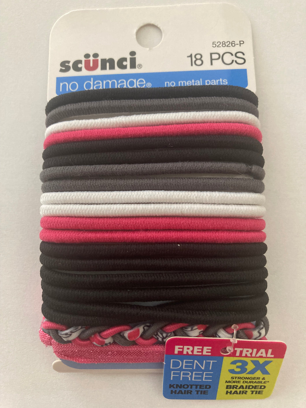 Scunci No Damage - No Metal Parts Multi Color Hair Ties Hair Elastics #52826-P