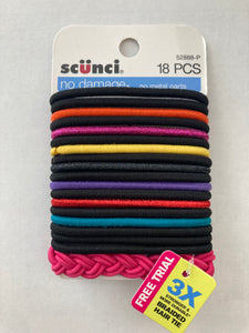 Scunci No Damage - No Metal Parts Multi Color Hair Ties Hair Elastics #52888-P