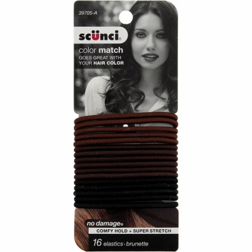 Scunci Color Match Hair Ties Hair Elastics for Brown - Brunette Hair