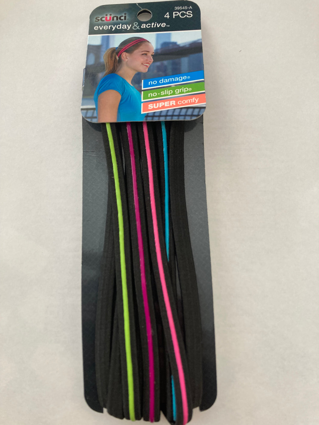 Scunci Everday & Active 4 piece No Damage No-Slip Grip Headbands