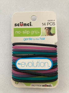 Scunci The Evolution No-Slip Grip 14 piece Hair Ties #59292-A - Gentle on hair