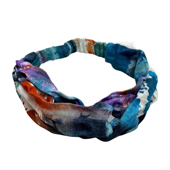 Scunci Trend Collection Blue Watercolor Fashion Headwrap