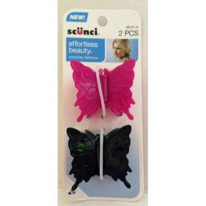 Scunci Effortless Beauty 2 pack Butterfly Jaw Clips  #39121-A