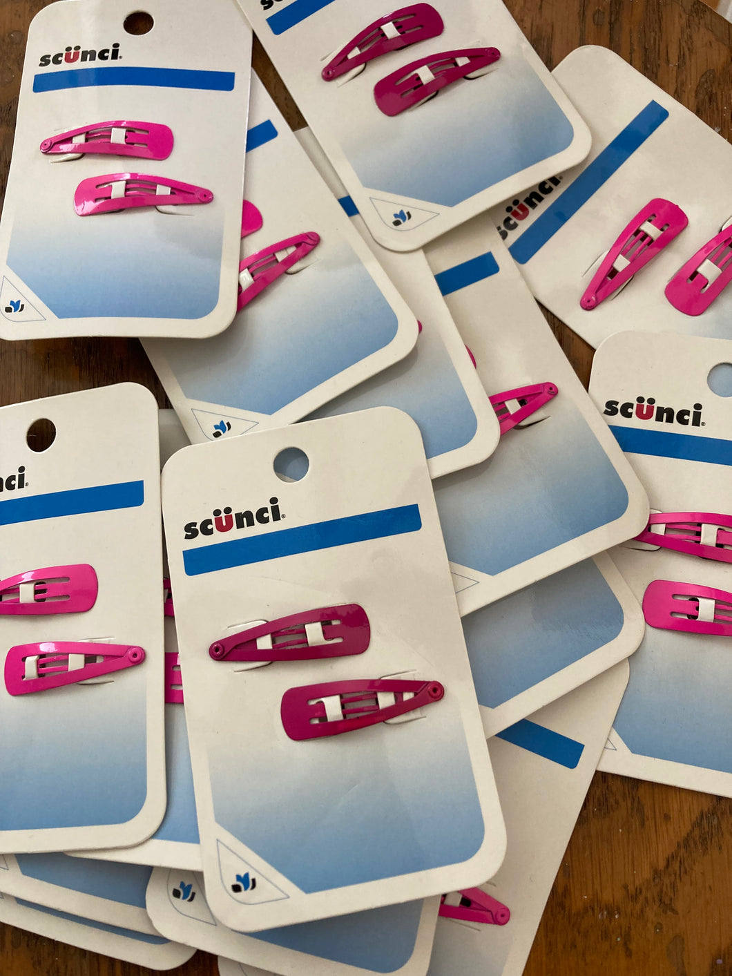 Scunci Snap Clips - Barrettes - Pink