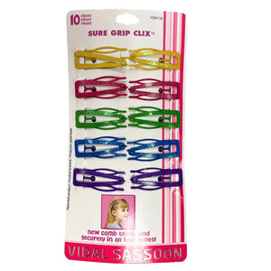 Vidal Sassoon Sure  Grip Clix Multi Color Hair Clips