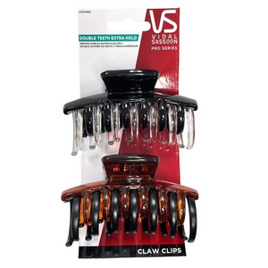 Vidal 2 pack Large Claw Clips - Black & Brown