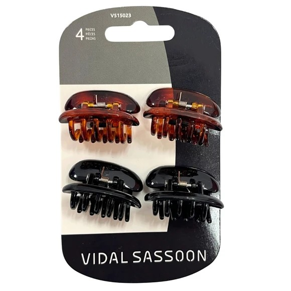 Vidal Sassoon 4 piece Small Hair Clips - black & brown
