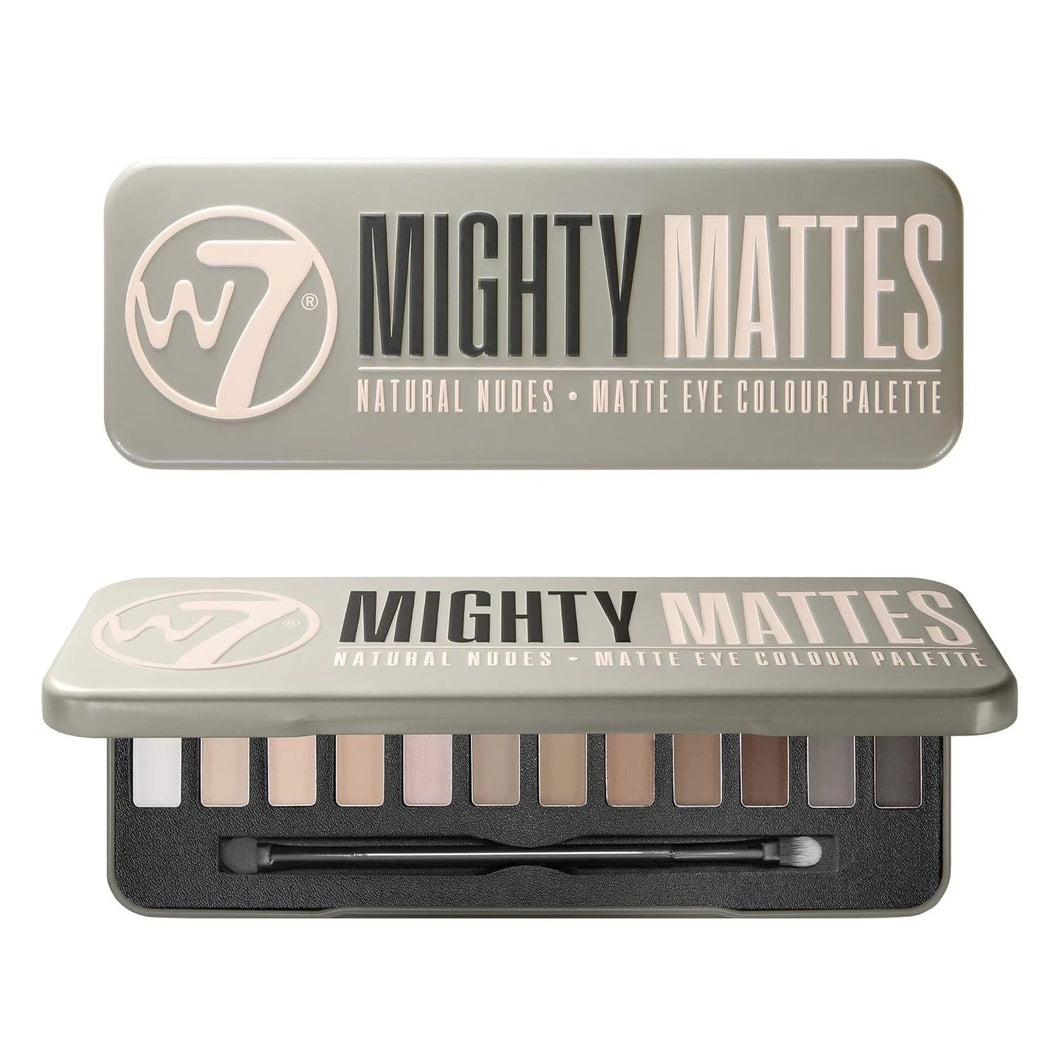 W7 Mighty Mattes Eyeshadow - 12 Matte Nude Colours